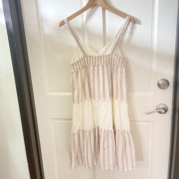 Zara Girls Tiered Frock Cotton Wide Spaghetti Straps V Neck Dress - Picture 7 of 12